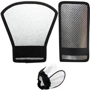 ALFASIYA Silver White Flash Diffuser Reflector for Flash Set of 1 PIS of 3 Camera Flash Diffuser (White, Silver) Flash Diffuser (White, Silver)