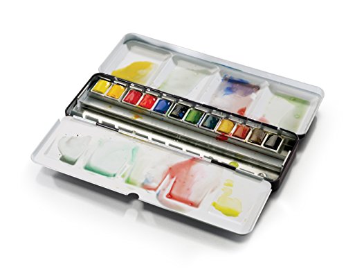 Winsor & Newton Professional Aquarellfarben Black Box mit 12 halben Näpfen