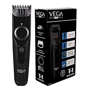 Vega Men T1 Beard Trimmer For Men With 40 Mins Run Time, Usb Charging & 23 Length Settings, (Vhth-18,Black).
