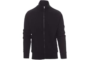 PAYPER Houston Felpa da Lavoro Uomo Misto Cotone Manica Lunga Chiusura Zip Intera Manica a Giro Polsini Vita in Costina Blu Navy