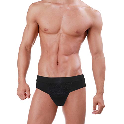 ONEFENG Men's Thong - Black - XX-Large