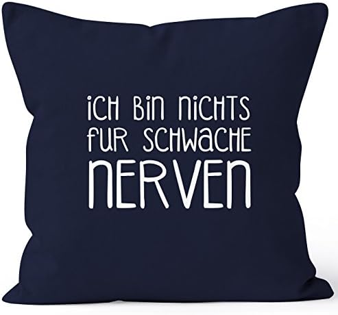 Pillow Cover Quote I am not for the Faint Hearted Pillow Case Decorative Cushion 40 x 40 cm Cotton Moon Works®, schwache Nerven navy, One size
