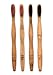 Produktbild SMÅLE - Bambus Zahnbürste 4er Pack - BPA frei - Ökologische und biologische Holz Zahnbürste (Lila & Schwarz - Medium - "Greta" & "Oskar")