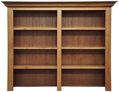 Tewkesbury Oak Large Bookcase Top with Shelving in Light Oak Finish | Wooden Shelf Storage