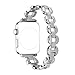 Price comparison product image For iWatch Straps 38mm AISPORTS Apple Watch Strap 38mm Stainless Steel Rhinestone Bling Glitter Smart Watch Band Replacement Strap Metal Buckle Clasp for 38mm iWatch Series 3/2/1 Sport Edition - Silver