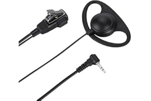 Diyeeni201910051731 Walkie Talkie Earpiece, D Shape 3.5mm Two Way Radio Headset, Ear-Clip Security Earphoen with 90cm Wire
