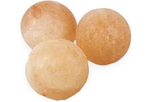 Saunainter Himalayan Salt Balls with Stainless Steel Wall Mount - Natural Air Purifier and Salt Therapy for Sauna (Pack of 3 without Wall Mount)
