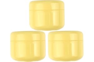Imirootree Lot de 20 pots vides ronds en plastique jaune de 100 ml pour crèmes, lotions, cosmétiques, échantillons de maquillage