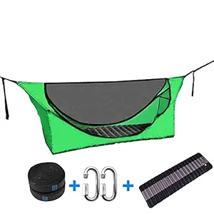 Single Camg Hammock Mattress Mosquito Net Hammocks Sets Lightweight Portable Cot Bed Hanging Bed Sleeg Swing for Home Camg Backpacking Travelling Beach Backyard Hiking