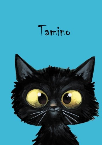 Tamino Personalisiertes Notizbuch Din A5 80 Blanko Seiten Mit Kleiner Katze Auf Jeder Rechten Unteren Seite Durch Vornamen Auf Dem Cover Eine - 
