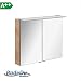 Produktbild FACKELMANN LED Spiegelschrank B.PERFEKT/Badschrank mit Soft-Close-System/Maße (B x H x T): ca. 80 x 69 x 15 cm/hochwertiger Schrank mit Spiegel und Beleuchtung für das Bad/Korpus: Braun