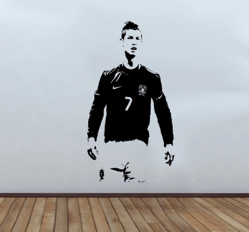 Christiano Ronaldo Wandtattoo, groß, 110 x 58 cm