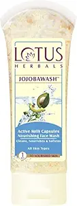 Lotus Herbals Jojoba Face Wash, Active Milli Capsules, 120g