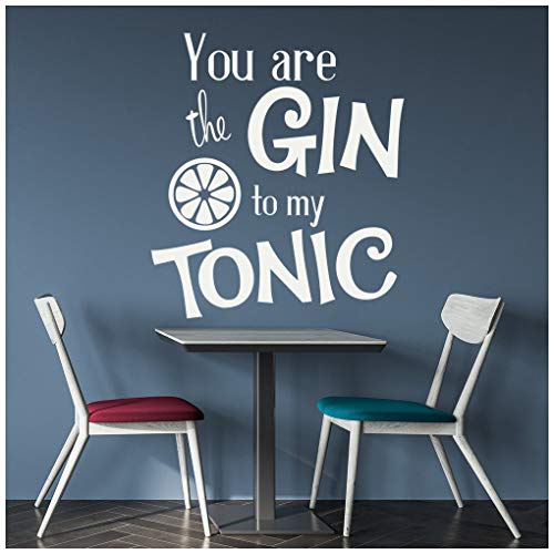 azutura Gin To My Tonic Citazione di Amore di Alcool Adesivo Murale Disponibile in 5 Dimensioni e 25 Colori Fragola Rosso