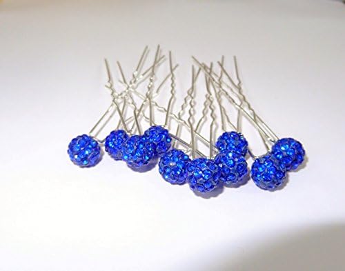 Mont Cherry High Quality Elegant ''Navy Blue'' Shamballa Crystal Diamante Wedding Bridal Prom Hair Pins - 3 Pins by Trendz