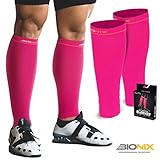 Bionix - Professional Support Unisex's CCPK Bionix Compression Calf Sleeves Pink, S/M (Women 4-6.5 / Men 4-8) Pair