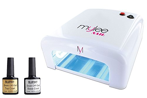 Gel Polish Nail Manicure Kit Original Bluesky Top Base Coat Mylee UV Lamp Dryer High Quality ABS Plastic and Faster Curing times