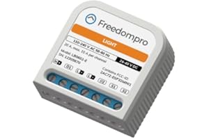 Freedompro Module Lumières Mini LB0602-E, Interrupteur WiFi Intelligent 2 Canaux, Domotique, Compatible HomeKit Apple, Alexa, Google Home, Matter, sans Hub, 110-230V, Boîte d'Encastrement/Extérieur