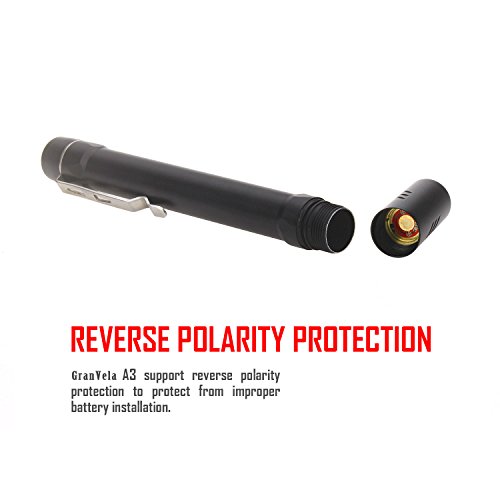 GranVela A3 Pen Light 380 Lumen CREE LED Taschenlampe, IPX-8 Wasserdicht, Taschen-Größe Taschenlampe für eine Vielzahl von Anwendungen mit 3 Licht-Modi und zwei AAA-Batterien enthalten - 4