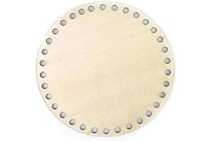 WOOLOVE Fondo rigido rotondo in legno di pioppo da 3mm forato per fai da te all'uncinetto con fettuccia, thai ecc Base di legno per cestini all'uncinetto,porta vasi, vassoi e quant'altro. Diametro 20cm