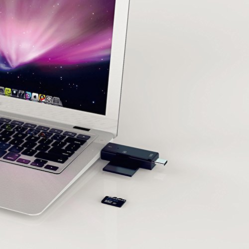 HXINH 3-in-1 Kartenleser OTG Adapter mit Type-C, USB 2.0, Micro USB DFP, UFP Unterstützen TF SD Karte, Schwarz - 5