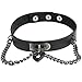 Produktbild 31X22mm Leder Herzanhänger Halsband Gothic Lolita Choker Schwarz