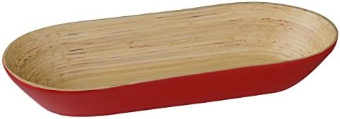 Red Colour Kyoto Oblong Bowl Spun Bamboo Ideal For a Modern Kitchen Home And Hotel