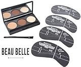Beau Belle Eyebrow Kit - 4 Eyebrow Stencils - Eyebrow Kit With Stencils - Eyebrow Brush - Eyebrow Shaper - Eyebrow Stencil Kits - Eyebrow Stencils Shapers - Eyebrow Stencils and Powder Kits - Eyebrow Stencil Template - Eyebrow Set