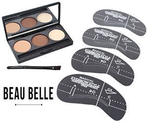 Beau Belle Eyebrow Kit - 4 Eyebrow Stencils - Eyebrow Kit With Stencils - Eyebrow Brush - Eyebrow Shaper - Eyebrow Stencil Kits - Eyebrow Stencils Shapers - Eyebrow Stencils and Powder Kits - Eyebrow Stencil Template - Eyebrow Set