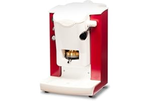 FABER COFFEE MACHINES | Modèle de fente Plast | Machine à café à dosettes ese 44mm | Couleur Bourgogne Plastique Blanc | Pressacialda en laiton