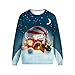 Produktbild Notdark Herren Paar Weihnachten Druck Hoodie Leisure Sweatshirt Sport Sweatshirt Pullover Lässiger Langarm Tops Rundhalsausschnitt Kapuzenpulli(XL,Blau)