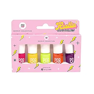 MyGlamm Popxo Makeup Collection, Hustlin Mini Nail Kit, Paraben Free, Long Lasting Formula, 5 in 1 Combo
