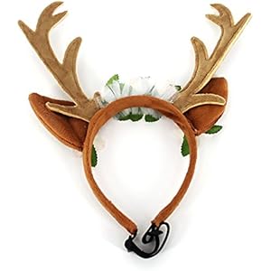 Mmrm pet geweih horn bündchen ohren hund katze haarband kopfbedeckung weihnachtsfest L