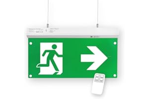 ENOVALITE LED Fluchtwegleuchte 4in1 Notleuchte mit Akku und Test-Funktion - Dauerbetrieb - Wandmontage Deckenmontage - Rettungsweg Notausgang Notfall EXIT - mit Fernbedienung