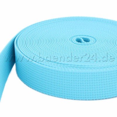 Preisvergleich Produktbild 50m PP Gurtband - 20mm breit - 1,8mm stark - türkis (UV)