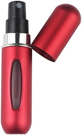5ml Mini Refillable Perfume Atomizer Bottle Travel Scent Pump Portable Spray Case (Red)