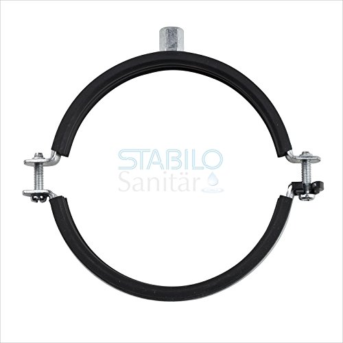 Stabilo-Sanitaer 10x Rohrschelle 124-130mm DN125 Stahl verzinkt mit Gummieinlage Rohrhalter Rohrbefestigung Rohrhalterung Schraubrohrschelle Befestigungsschelle - 3