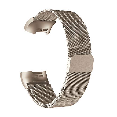 Preisvergleich Produktbild Fcostume 210mm Milanese Edelstahl Armband für Fitbit Charge 3 (Khaki)