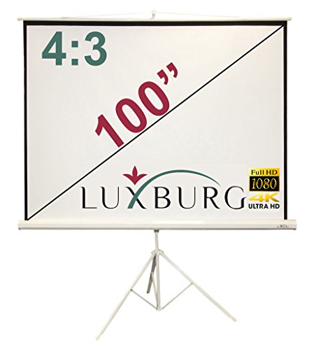 Luxburg - Pantalla de proyección con trípode (203 x 152 cm, Full HD, 3D), Color Blanco Mate