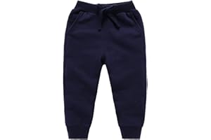 DCUTERQ Pantaloni Bambino Elastico in Vita Pantaloni Lunghi in Cotone per Ragazzi Ragazze Pantaloni da Jogging Sportivi in Tinta Unita 1-8 Anni