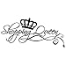 Produktbild WANDKINGS Wandtattoo - Shopping Queen (mit Krone und Blumenschnörkeln) - 50 x 28 cm - Schwarz - Wähle aus 5 Größen & 35 Farben