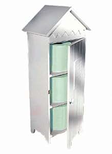 BEACH HUT - White Toilet Roll Tidy / Storage Cupboard