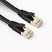 Produktbild Myhonour Ethernet Cable Cat7 Flat Ethernet Gigabit LAN Network 10Gbps 600MHz RJ45 Patch Cable, 1m, Black