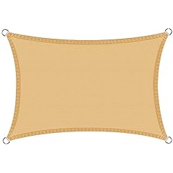 Cool Area Voile d'ombrage imperméable rectangulaire 3 x 4 mètres pour Jardin & terrasse, Couleur Sable