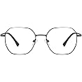 VINCENT CHASE EYEWEAR Zero Power Bluecut & Antiglare Computer Eyeglasses For Eye Protection And Strain | Full Rim Hexagonal | Men & Women | Medium | VC E13787