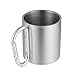 Produktbild Edelstahl Becher mit Karabinergriff - Doppelwand Carabineer Handled Portable Wandern, Backpacking oder Camping Travel Cup