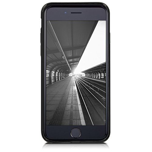 kwmobile Funda para Apple iPhone 6   6S - Carcasa para m  vil en  TPU Silicona  - Protector  Trasero  en  Negro Brillante 