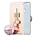 Produktbild spritech (TM) Modischer Handy Fall, Gold Slippy Weiche Quicksand Smartphone mit A Lovely Spiegel Anhänger Zubehörs, bunt, iPhone 6 4.7