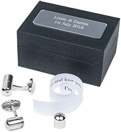 Silver Secret Customised Cufflinks valentines for Him present