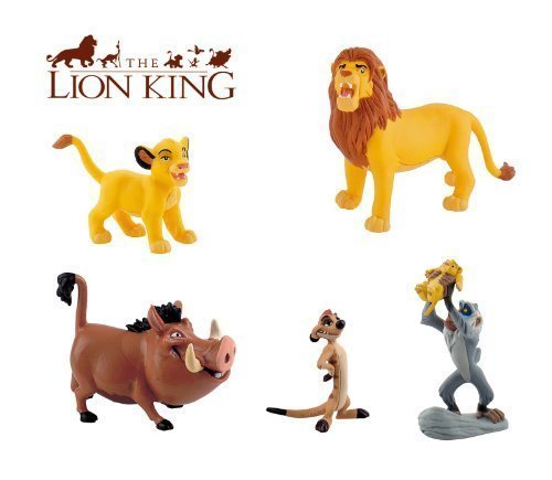 BULLYLAND DISNEY KÖNIG DER LÖWEN figuren - Set mit alle 5 Figuren inc Timon und Pumbaa - ideal für Kuchen dekorieren